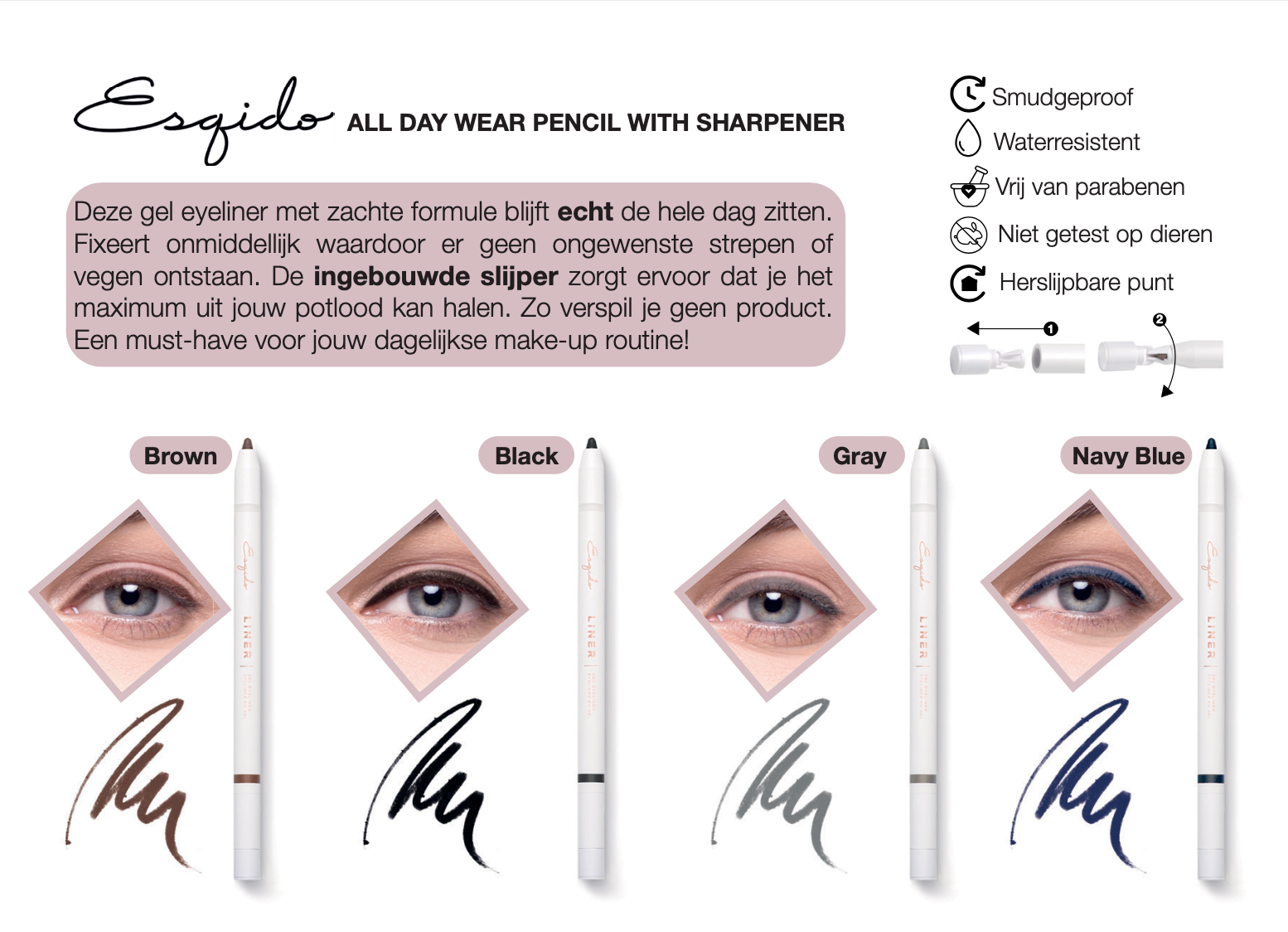 Esqido GEL PENCIL EYELINER Brown